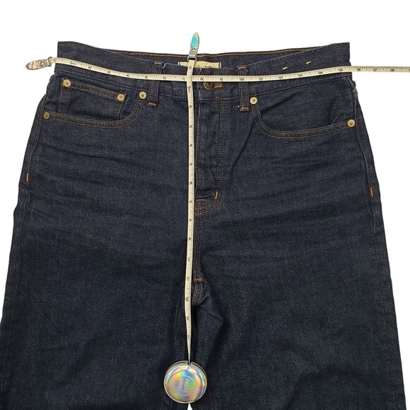 Madewell Low-Slung Baggy Jeans Rinse Wash With Raw Hem Women Size 26 Relaxed Fit - Picture 4 of 16